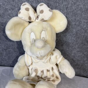 Vintage Walt Disney World White and‎ Silver Minnie Mouse Plush